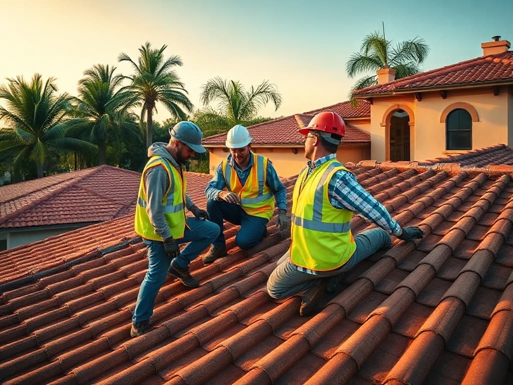Florida roofing crew serving a homeowner in South Florida after a storm